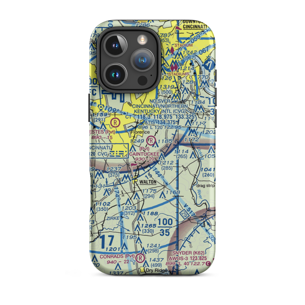 Caintuckee Airport (8KY6) VFR Sectional  Tough iPhone Case iPhone 16 Pro Max model shown