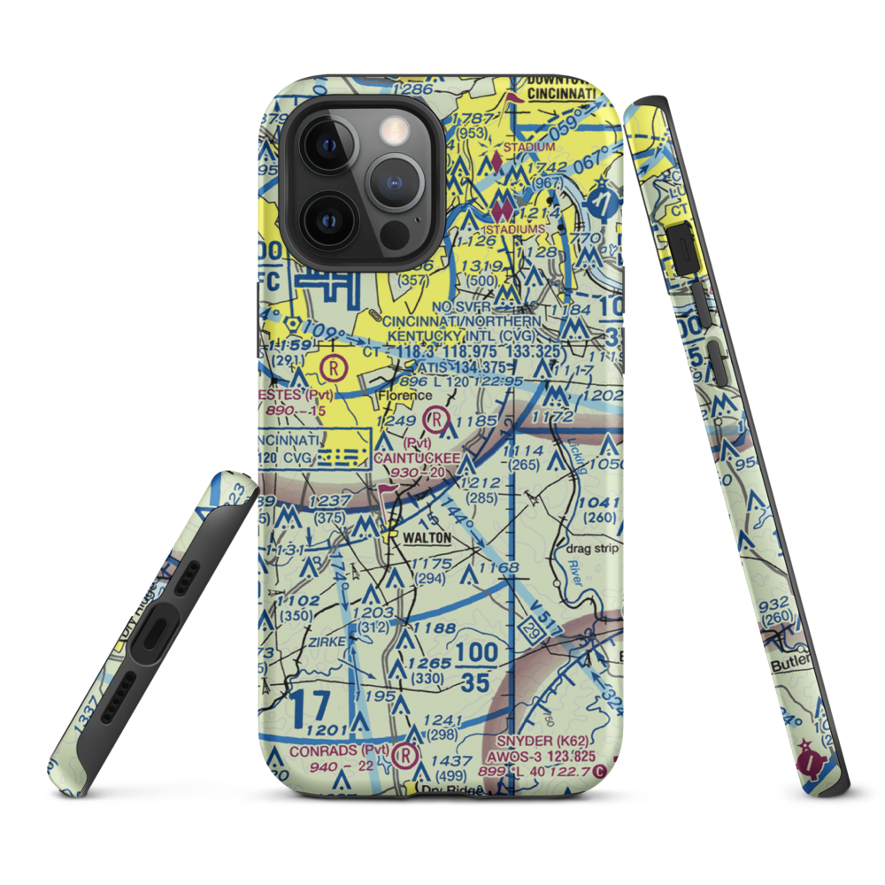 Caintuckee Airport (8KY6) VFR Sectional  Tough iPhone Case iPhone 12 Pro Max model shown