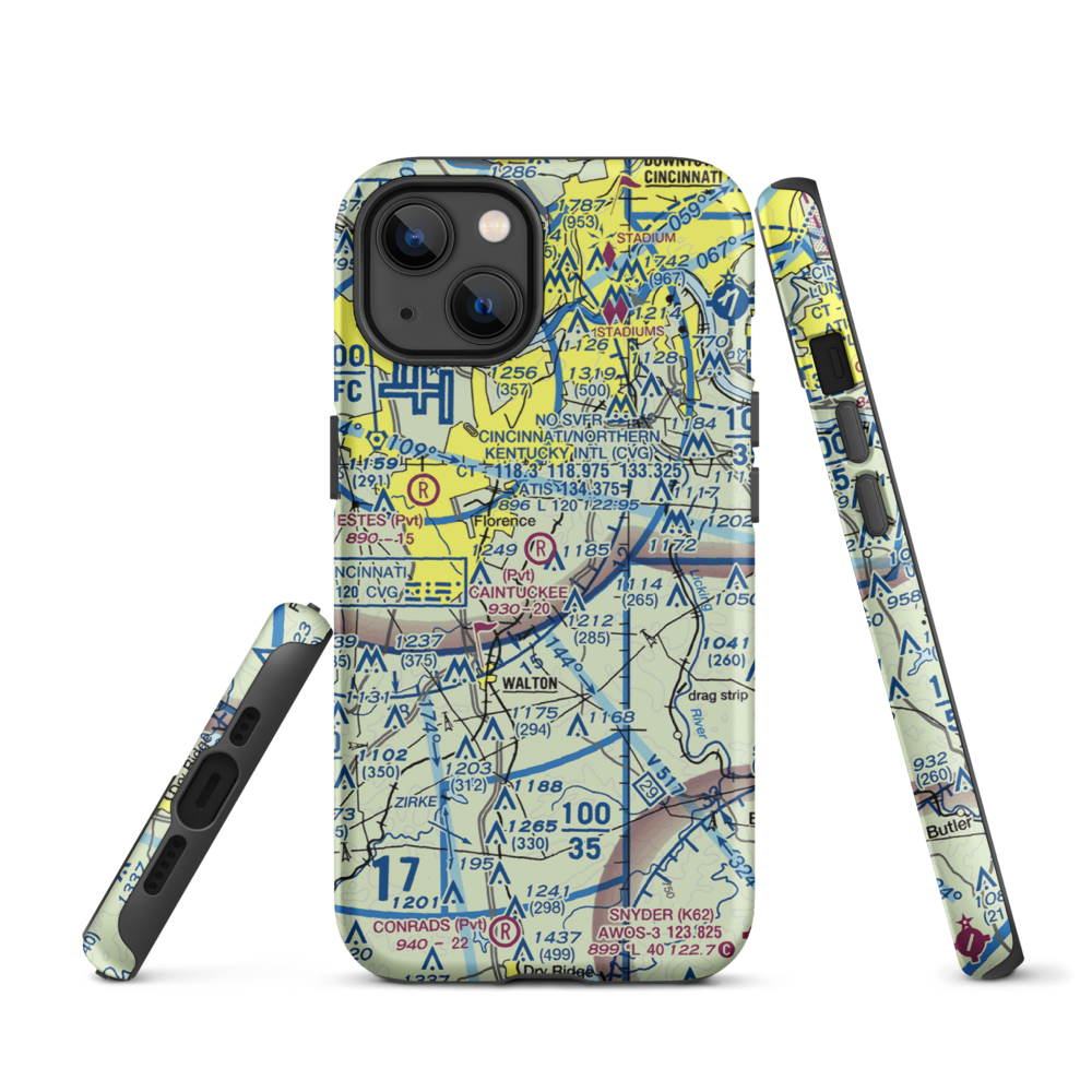 Caintuckee Airport (8KY6) VFR Sectional  Tough iPhone Case iPhone 13 model shown