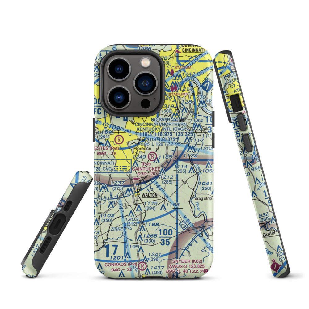 Caintuckee Airport (8KY6) VFR Sectional  Tough iPhone Case iPhone 13 Pro model shown