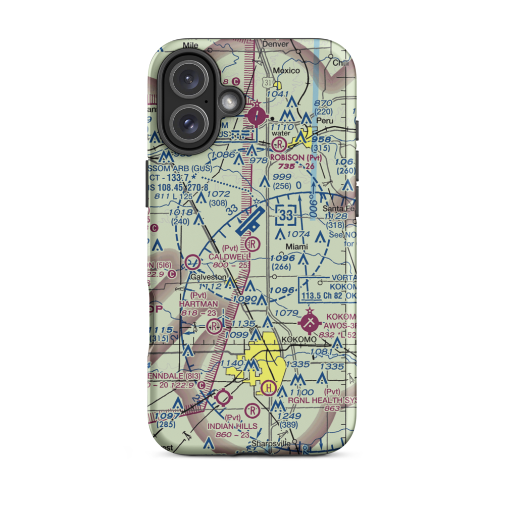 Caldwell Field (54II) VFR Sectional  Tough iPhone Case iPhone 16 Plus model shown