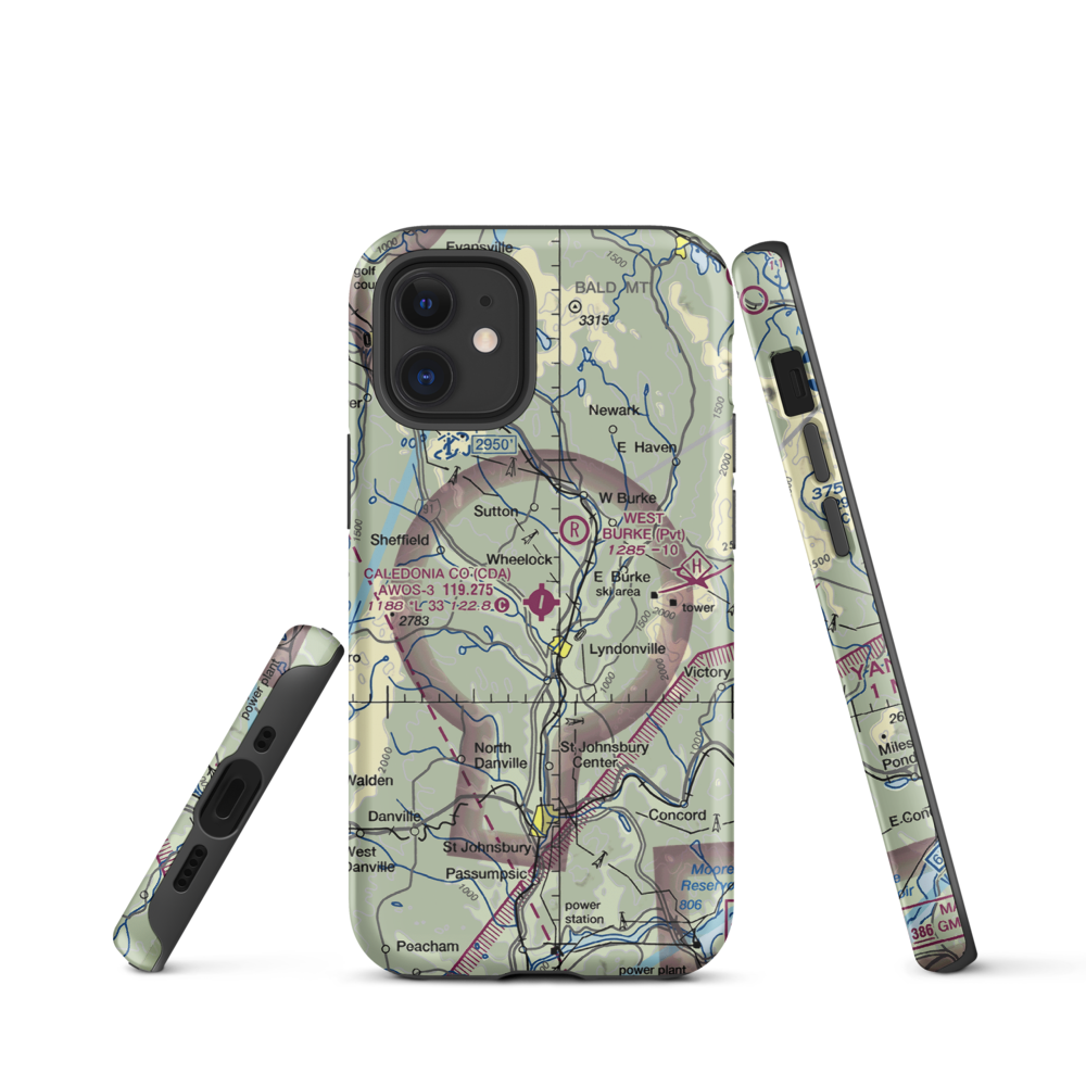 Caledonia County Airport (CDA) VFR Sectional  Tough iPhone Case iPhone 12 mini model shown