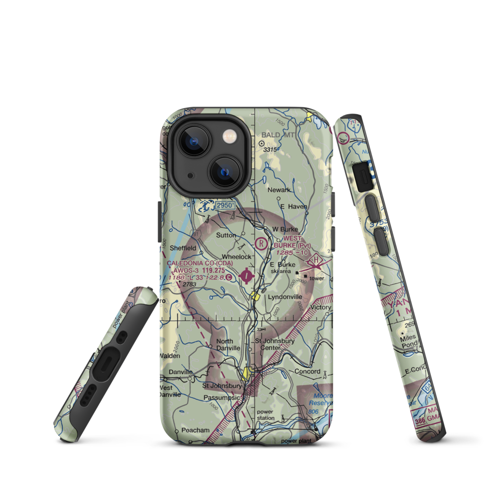 Caledonia County Airport (CDA) VFR Sectional  Tough iPhone Case iPhone 13 mini model shown