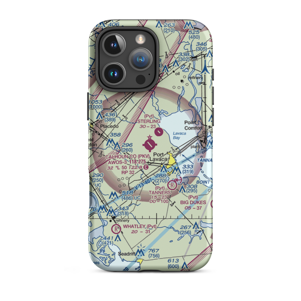 Calhoun County Airport (PKV) VFR Sectional  Tough iPhone Case iPhone 16 Pro Max model shown