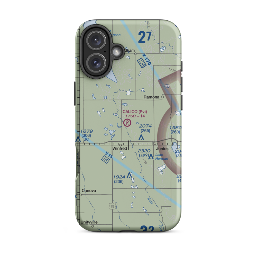 Calico Field (SD03) VFR Sectional  Tough iPhone Case iPhone 16 Plus model shown