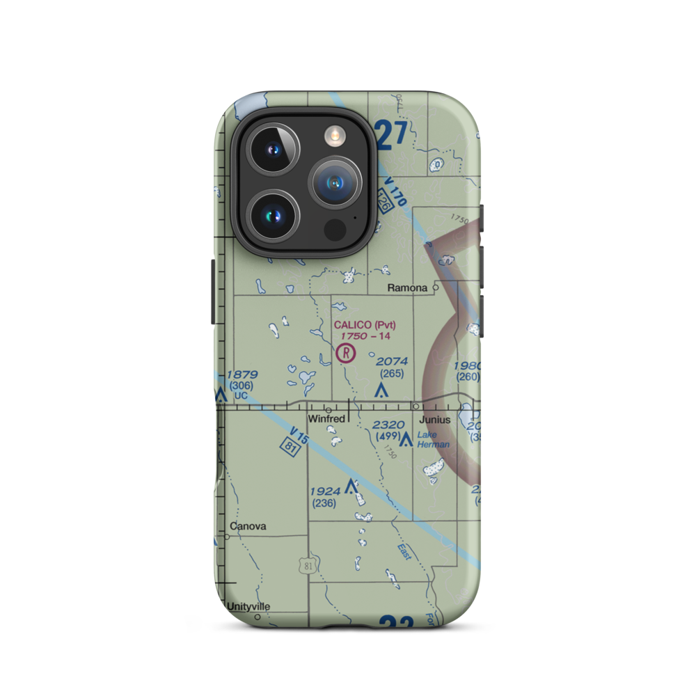 Calico Field (SD03) VFR Sectional  Tough iPhone Case iPhone 16 Pro model shown