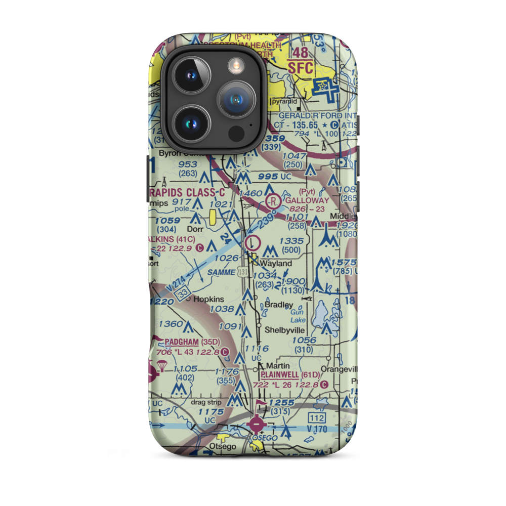 Calkins Field (41C) VFR Sectional  Tough iPhone Case iPhone 16 Pro Max model shown