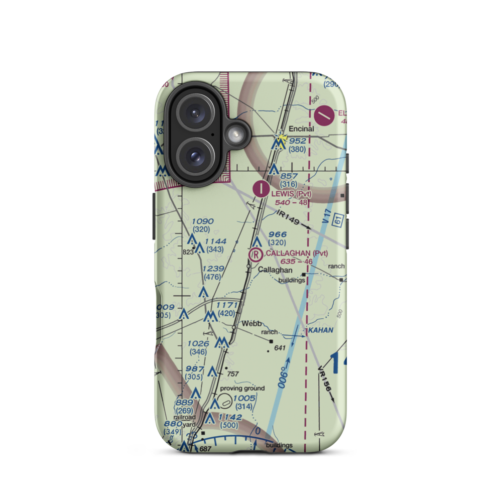Callaghan Ranch Airport (90TX) VFR Sectional  Tough iPhone Case iPhone 16 model shown