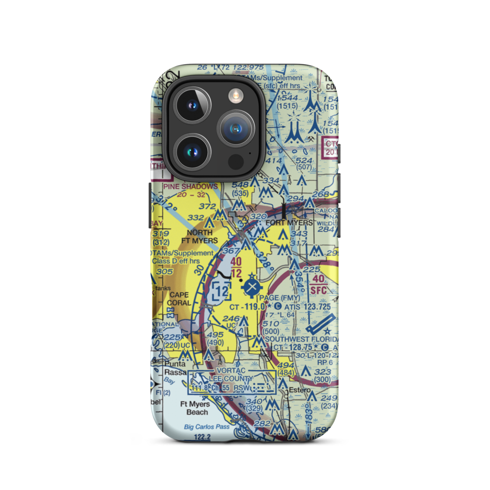 Caloosa Downtown Seaplane Base (29FA) VFR Sectional  Tough iPhone Case iPhone 16 Pro model shown