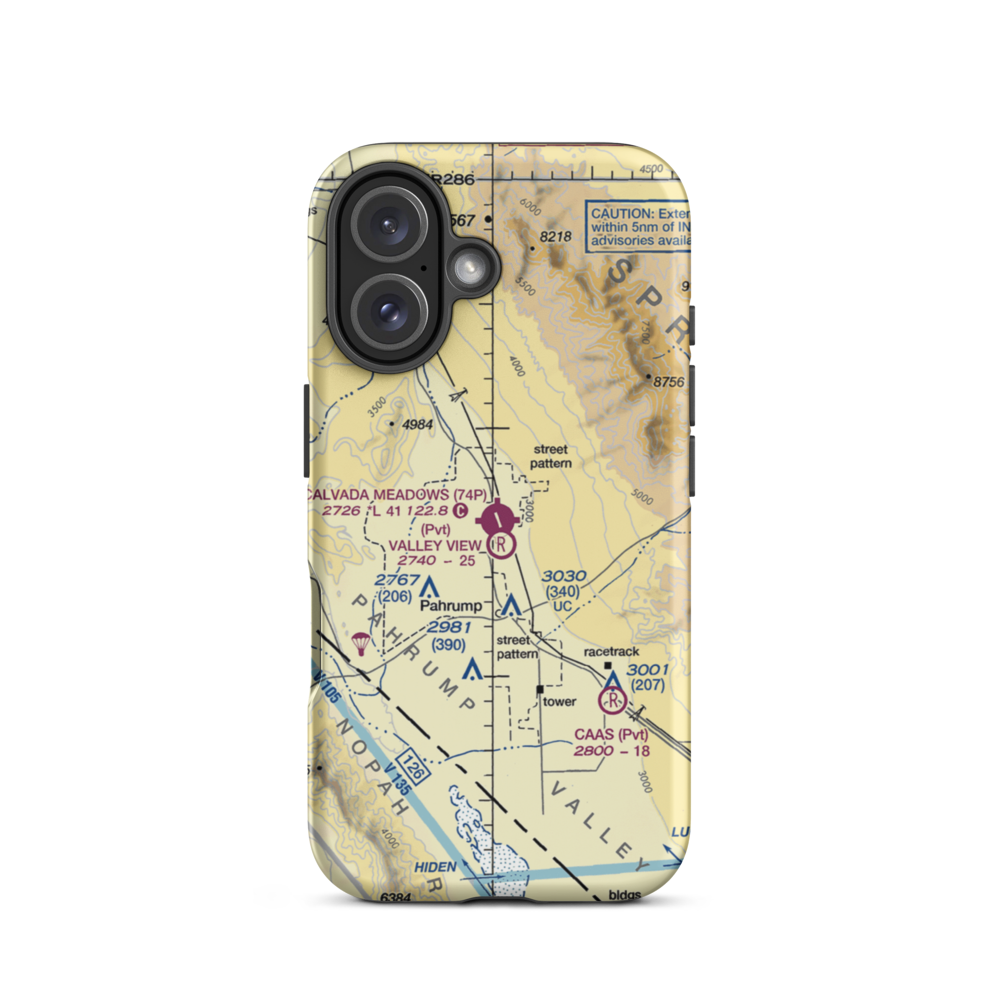 Calvada Meadows Airport (74P) VFR Sectional  Tough iPhone Case iPhone 16 model shown