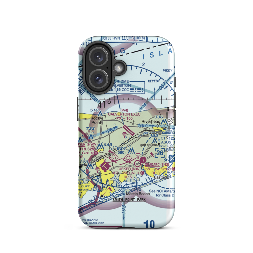 Calverton Executive Airpark (3C8) VFR Sectional  Tough iPhone Case iPhone 16 model shown