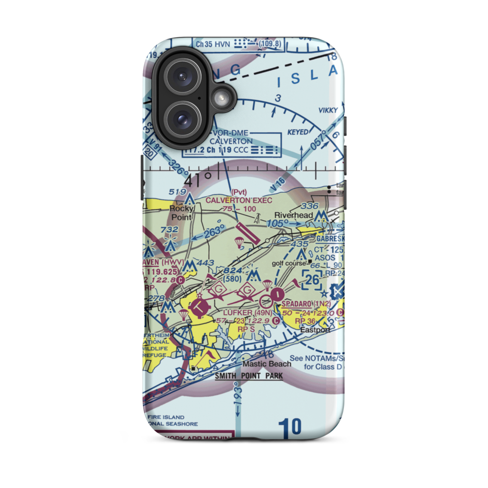 Calverton Executive Airpark (3C8) VFR Sectional  Tough iPhone Case iPhone 16 Plus model shown
