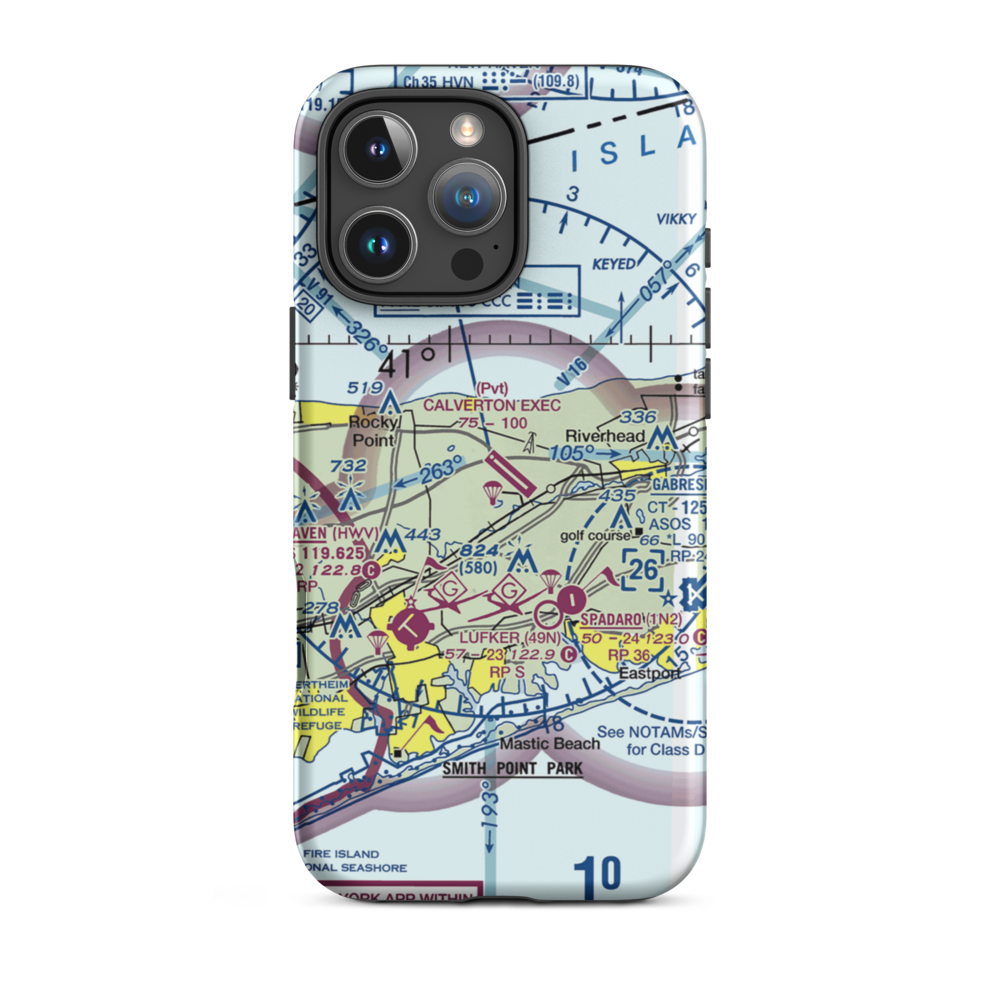Calverton Executive Airpark (3C8) VFR Sectional  Tough iPhone Case iPhone 16 Pro Max model shown