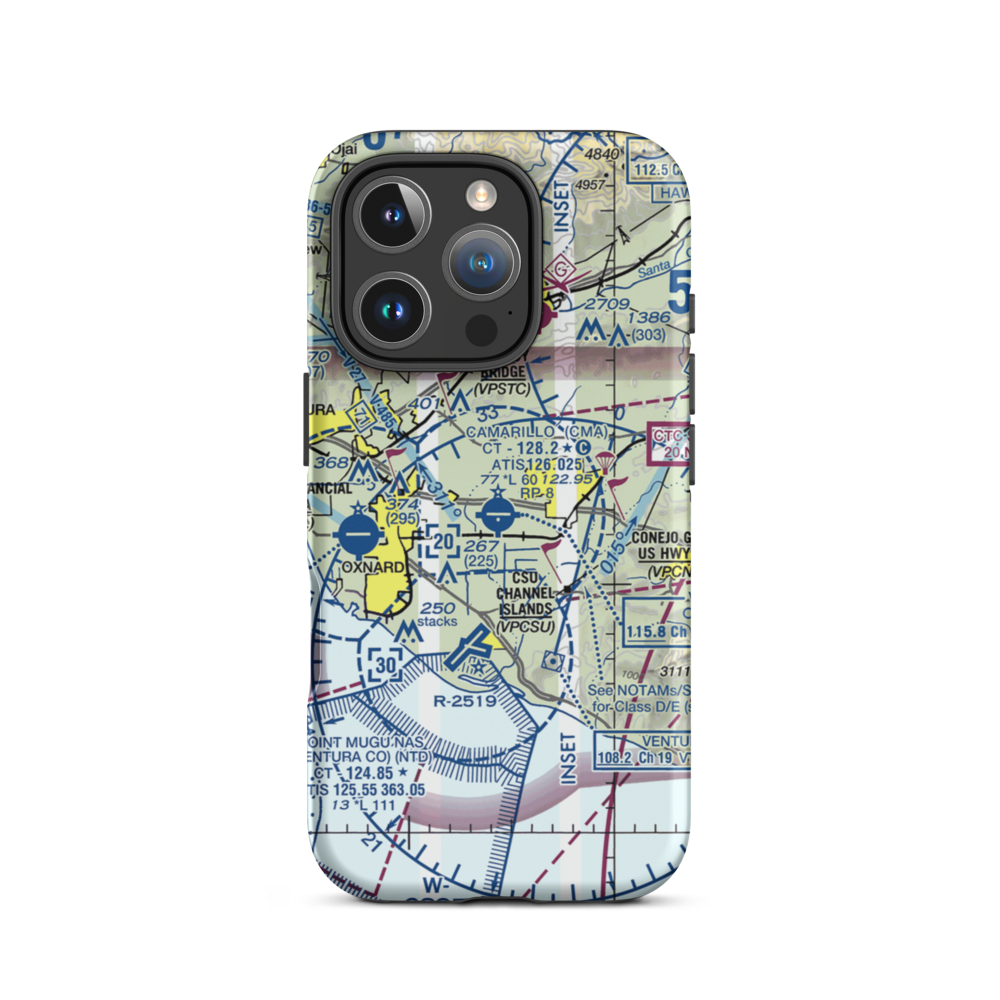Camarillo Airport (CMA) VFR Sectional  Tough iPhone Case iPhone 16 Pro model shown