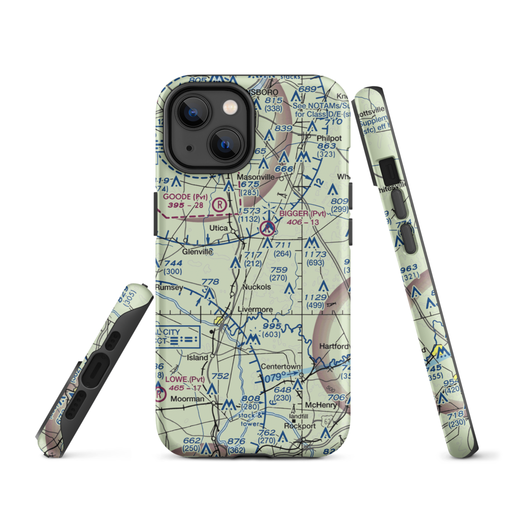 Cambron Field (0KY4) VFR Sectional  Tough iPhone Case iPhone 14 model shown