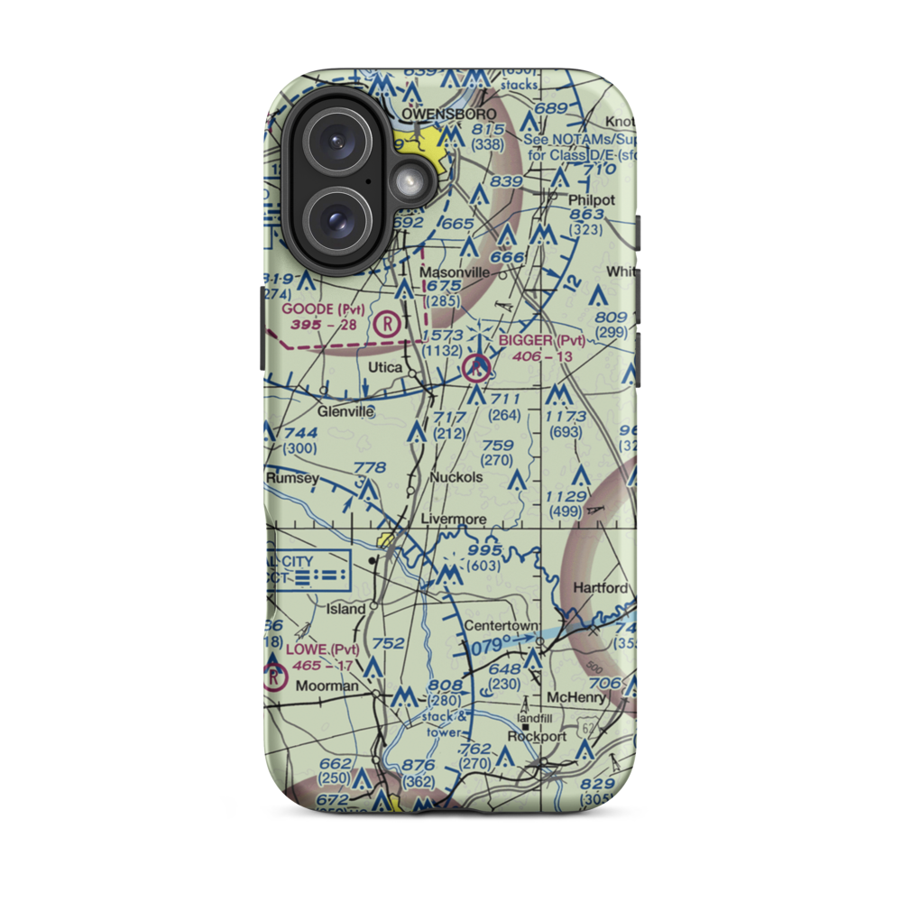 Cambron Field (0KY4) VFR Sectional  Tough iPhone Case iPhone 16 Plus model shown