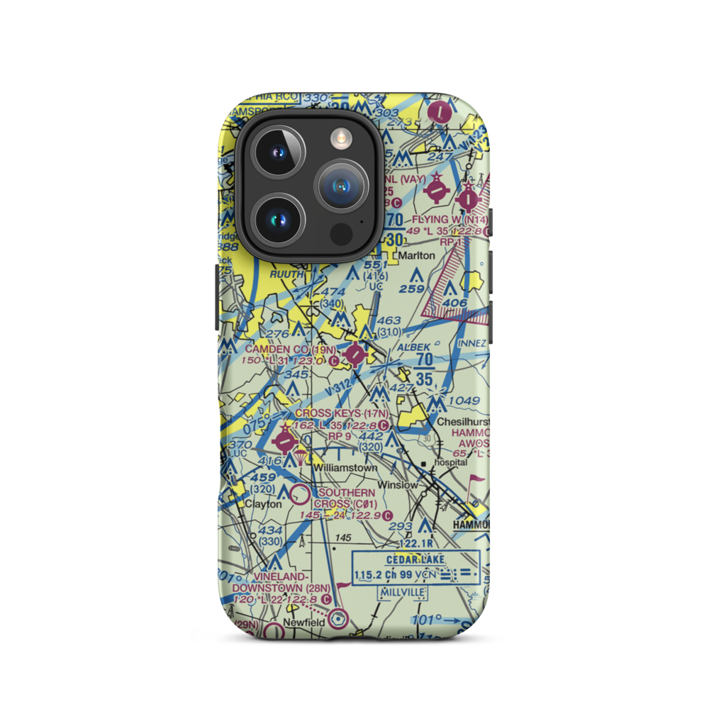 Camden County Airport (19N) VFR Sectional  Tough iPhone Case iPhone 16 Pro model shown
