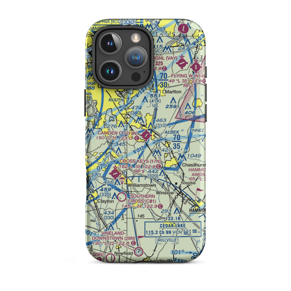 Camden County Airport (19N) VFR Sectional  Tough iPhone Case iPhone 16 Pro Max model shown