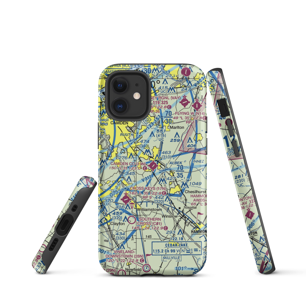 Camden County Airport (19N) VFR Sectional  Tough iPhone Case iPhone 12 mini model shown