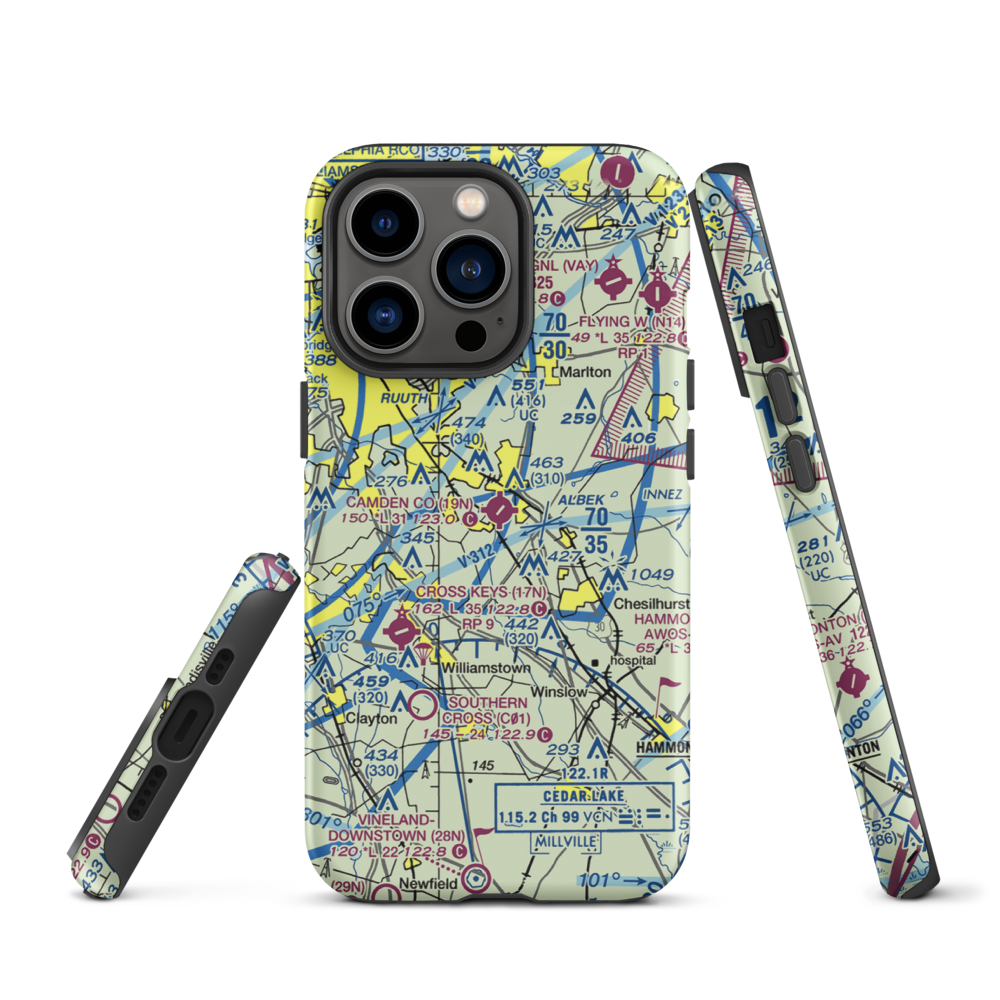 Camden County Airport (19N) VFR Sectional  Tough iPhone Case iPhone 13 Pro model shown