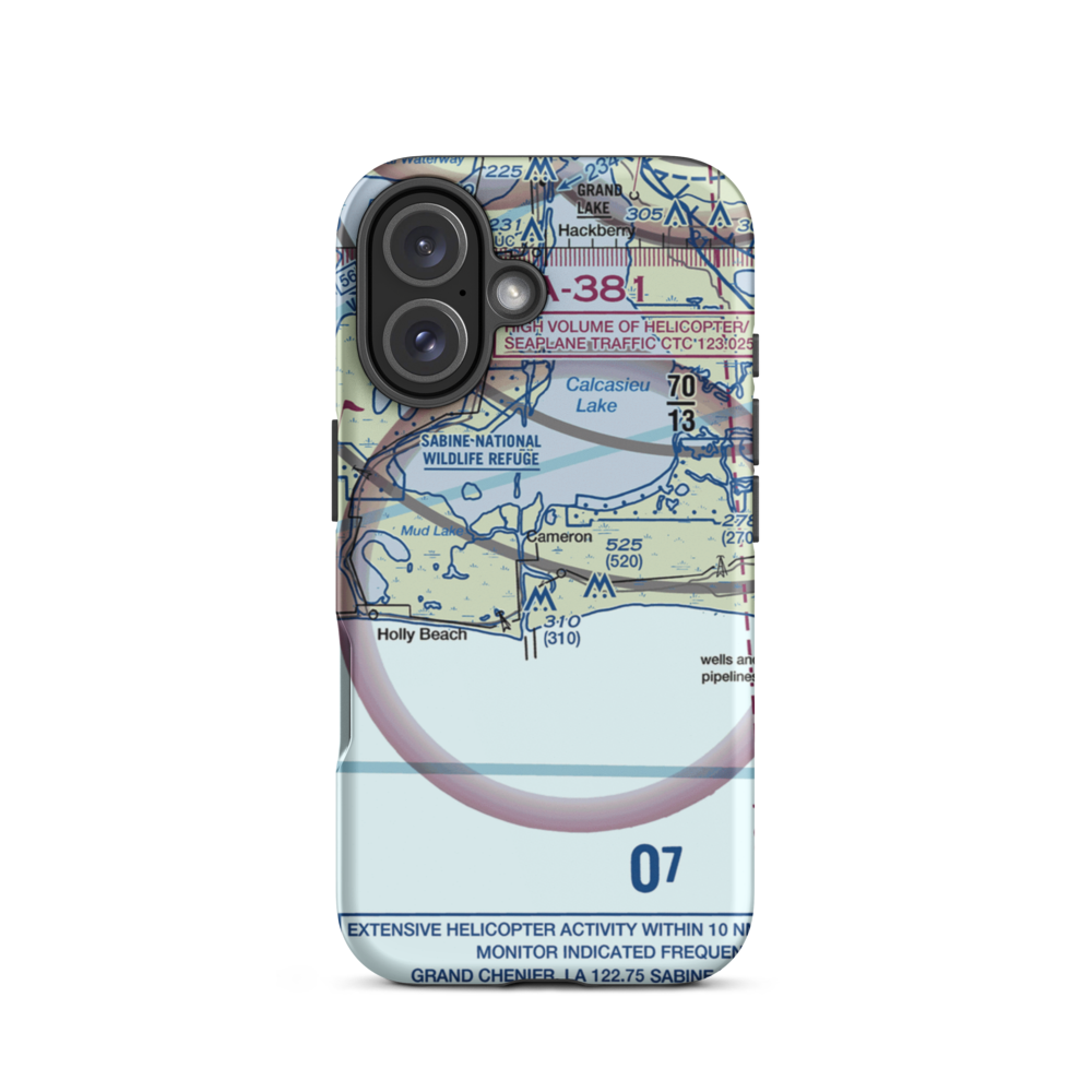 Cameron Airstrip (1LS5) VFR Sectional  Tough iPhone Case iPhone 16 model shown