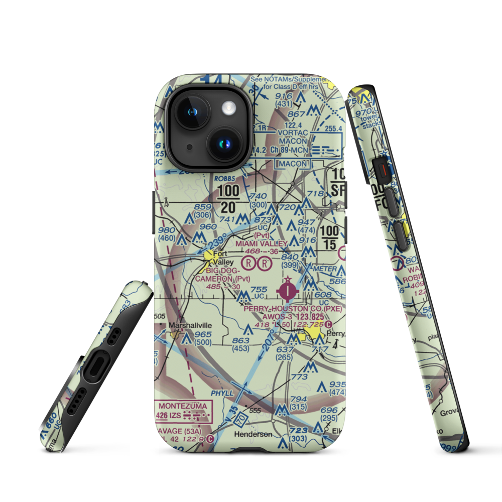 Cameron Field (GA81) VFR Sectional  Tough iPhone Case iPhone 15 model shown