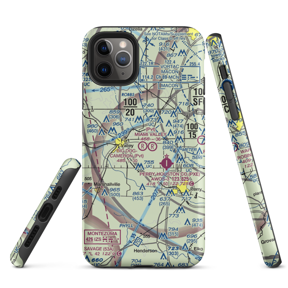 Cameron Field (GA81) VFR Sectional  Tough iPhone Case iPhone 11 Pro Max model shown