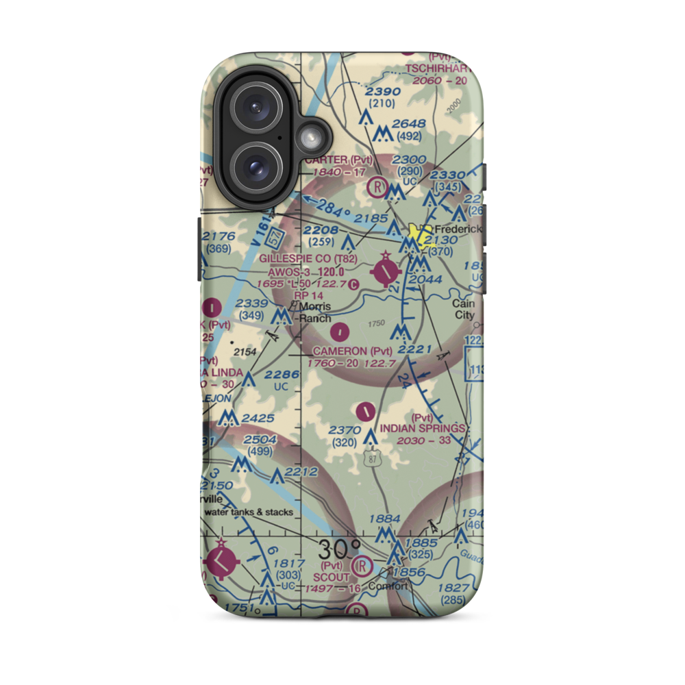 Cameron Ranch Airport (TE97) VFR Sectional  Tough iPhone Case iPhone 16 Plus model shown