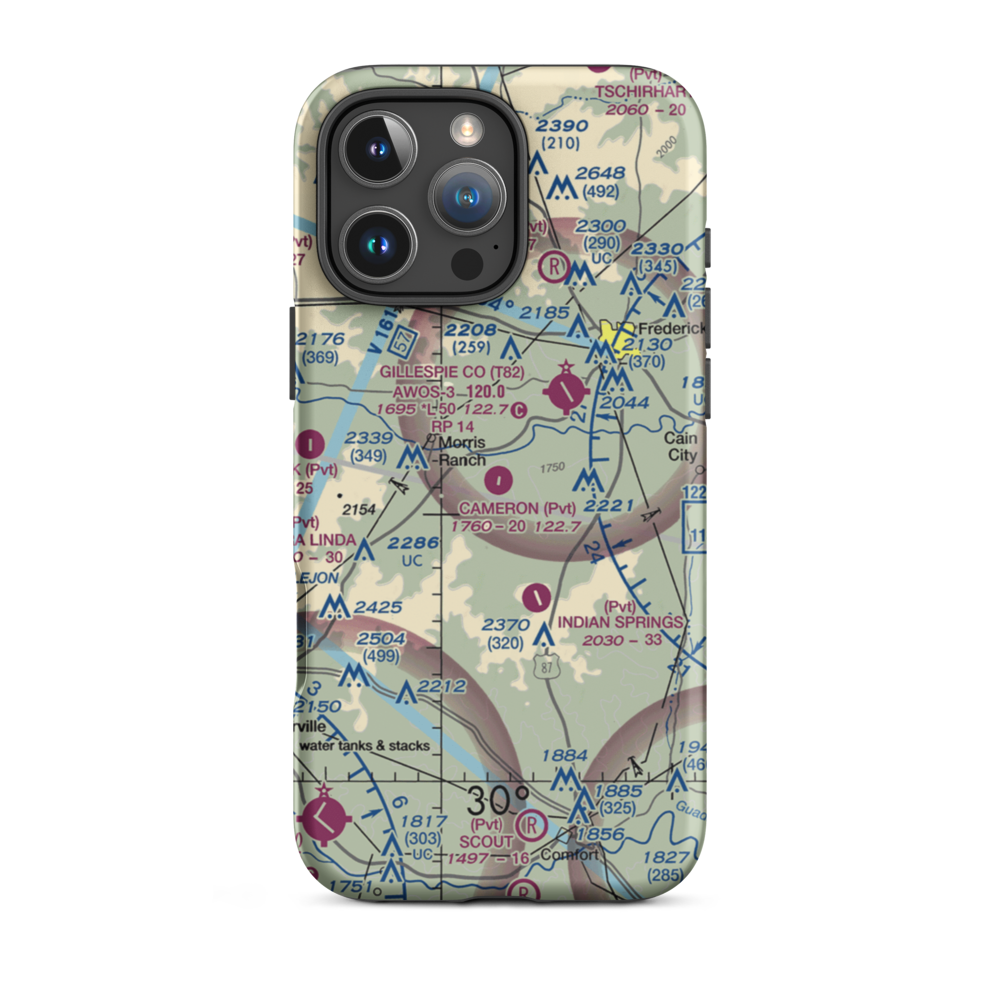 Cameron Ranch Airport (TE97) VFR Sectional  Tough iPhone Case iPhone 16 Pro Max model shown