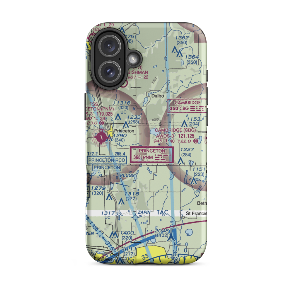 Cameron's Airport (MN47) VFR Sectional  Tough iPhone Case iPhone 16 Plus model shown