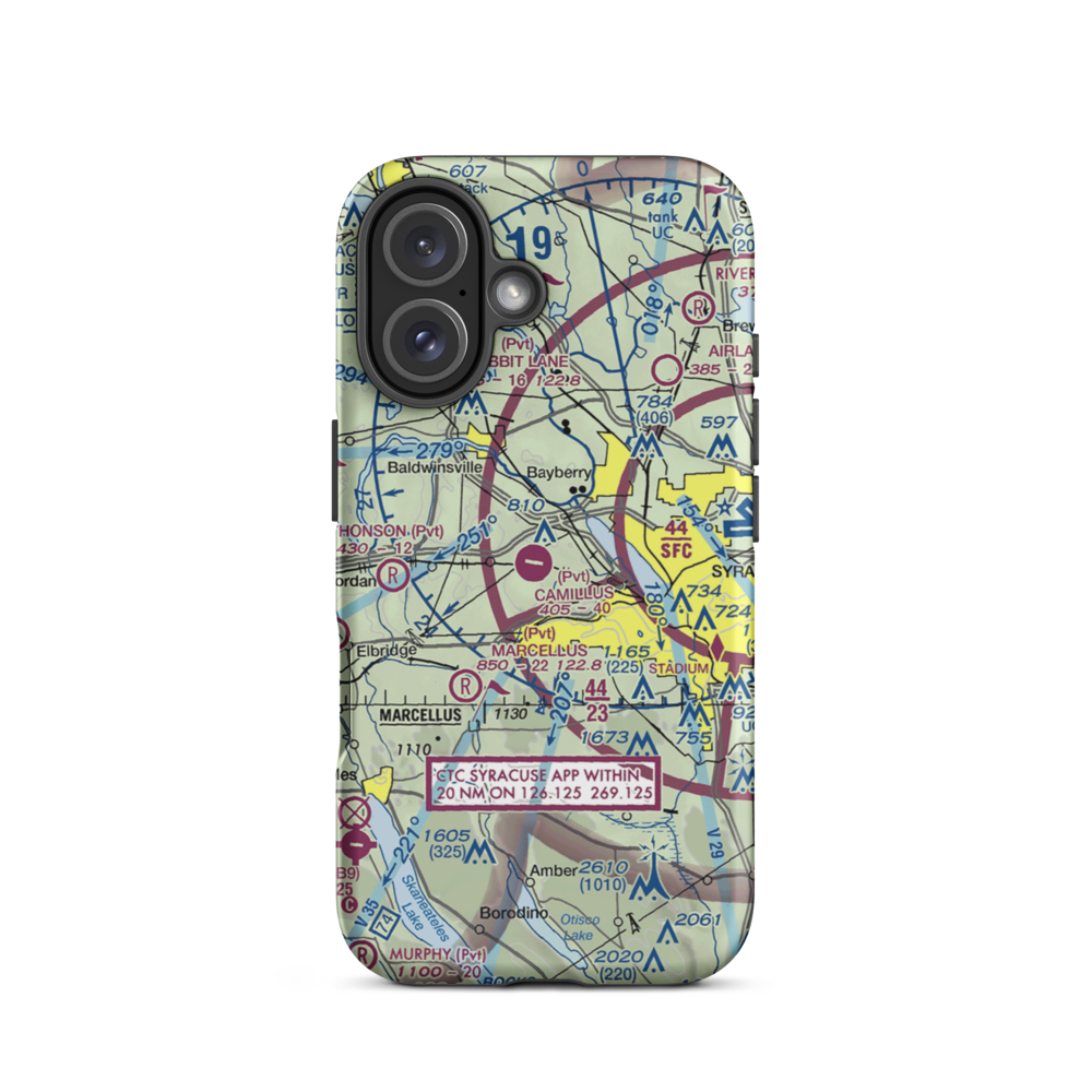 Camillus Airport (NY2) VFR Sectional  Tough iPhone Case iPhone 16 model shown