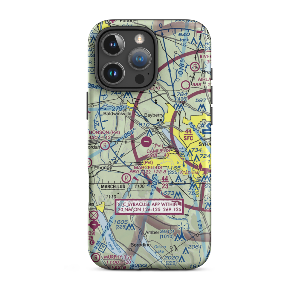 Camillus Airport (NY2) VFR Sectional  Tough iPhone Case iPhone 16 Pro Max model shown
