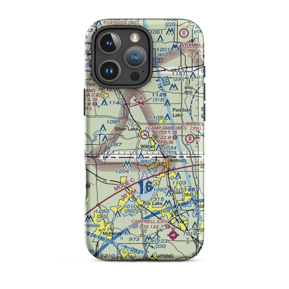 Camp Lake Airport (49C) VFR Sectional  Tough iPhone Case iPhone 16 Pro Max model shown