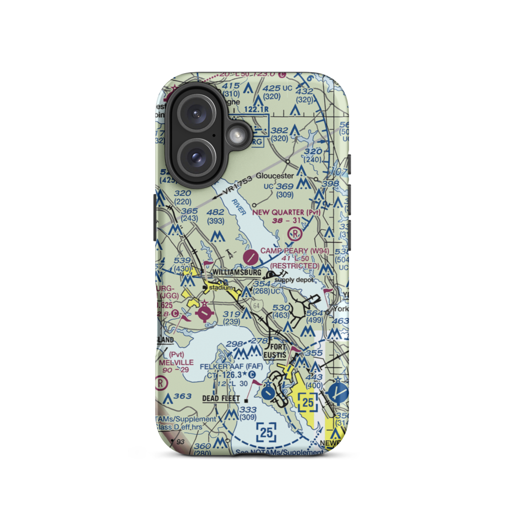 Camp Peary Landing Strip (W94) VFR Sectional  Tough iPhone Case iPhone 16 model shown