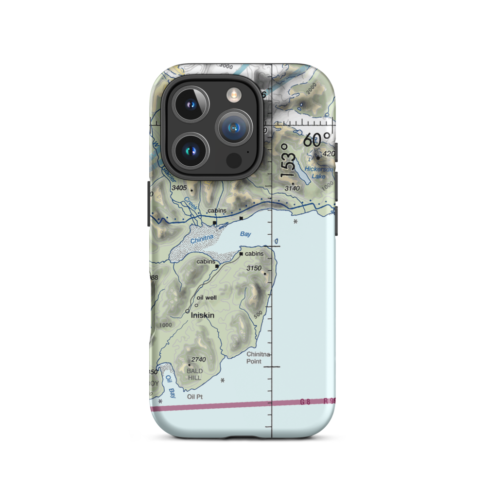 Camp Point Airport (AK18) VFR Sectional  Tough iPhone Case iPhone 16 Pro model shown