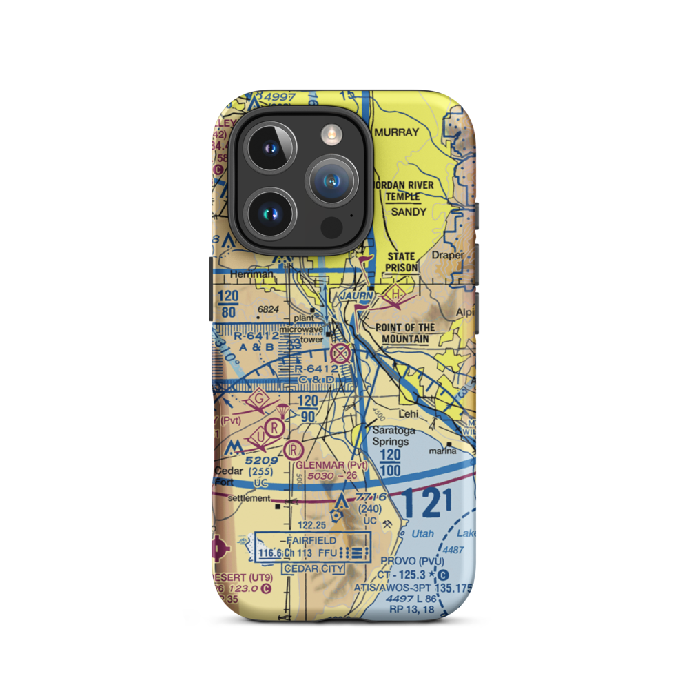 Camp Williams Airfield (UT08) VFR Sectional  Tough iPhone Case iPhone 16 Pro model shown