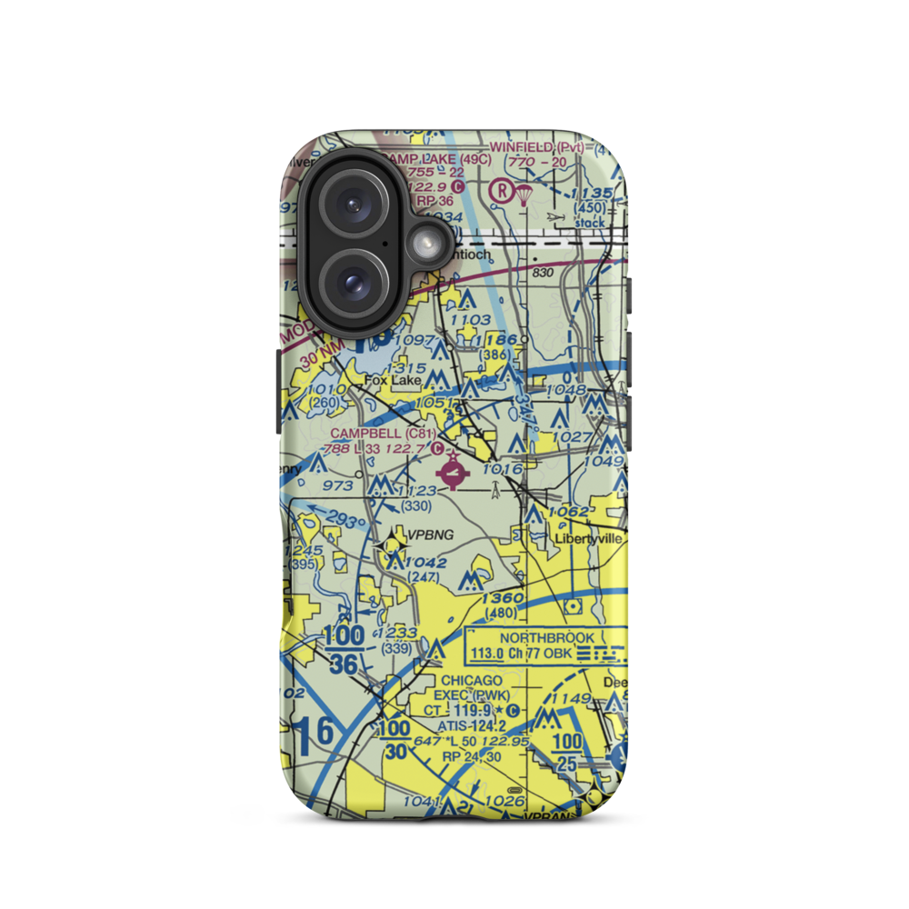 Campbell Airport (C81) VFR Sectional  Tough iPhone Case iPhone 16 model shown