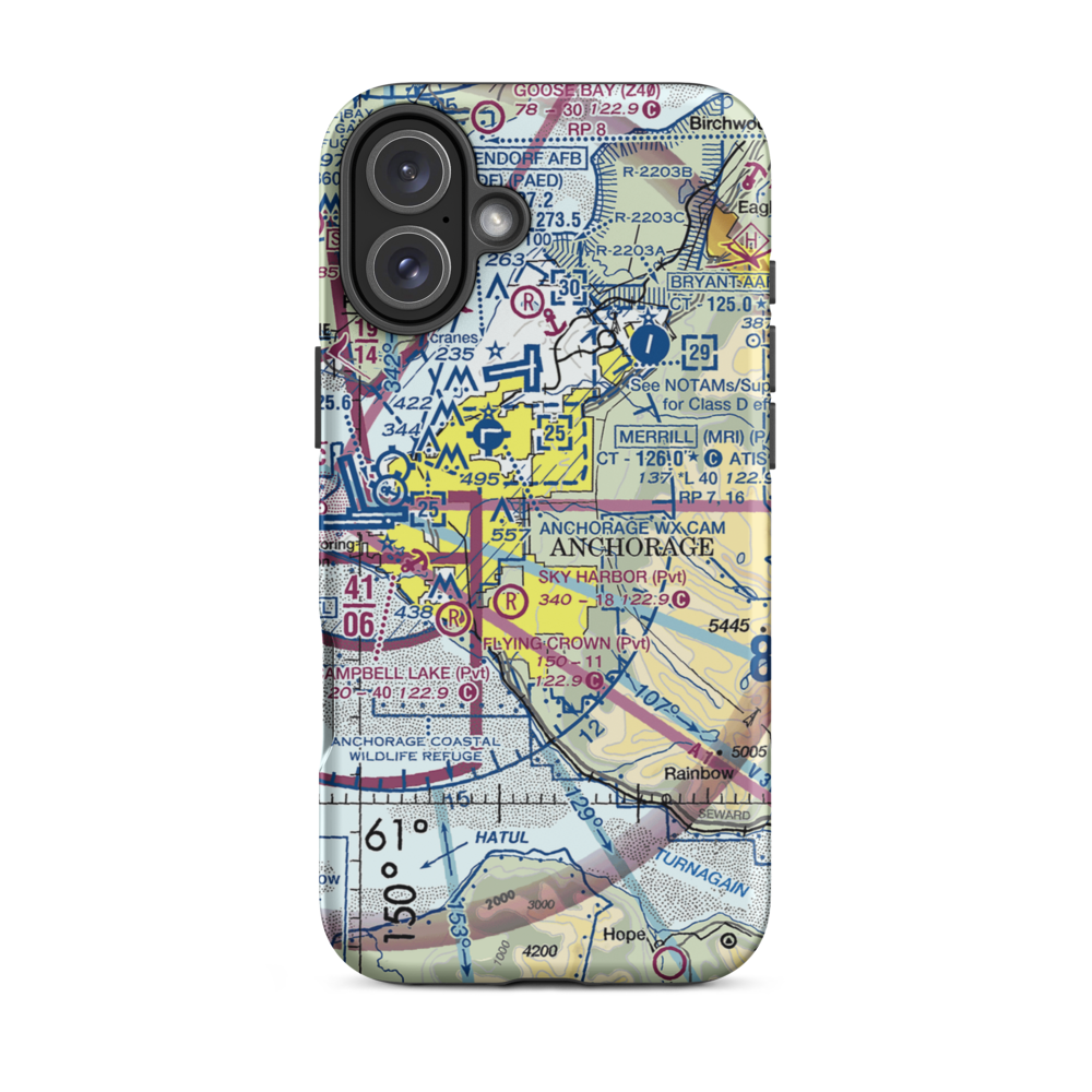 Campbell Airstrip (CSR) VFR Sectional  Tough iPhone Case iPhone 16 Plus model shown