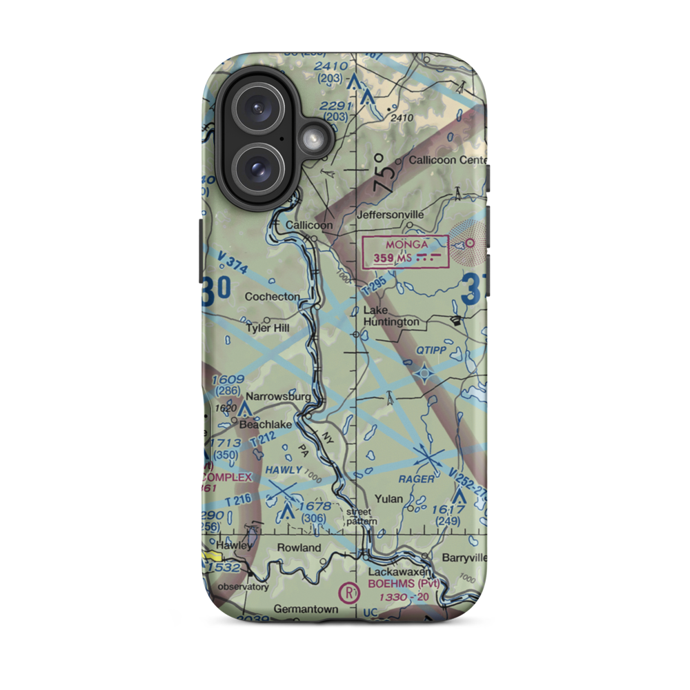 Campis Airport (7NY0) VFR Sectional  Tough iPhone Case iPhone 16 Plus model shown