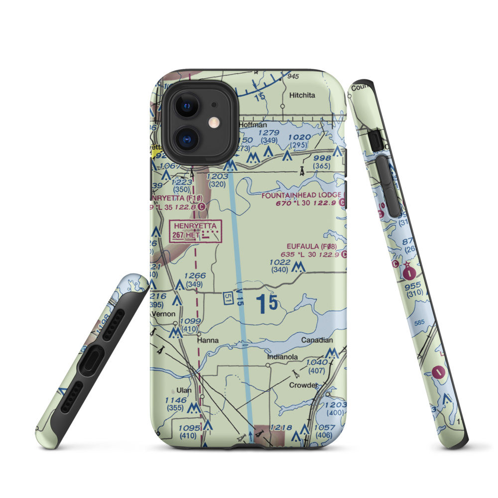 Canadian River Ranch Airport (OK04) VFR Sectional  Tough iPhone Case iPhone 11 model shown