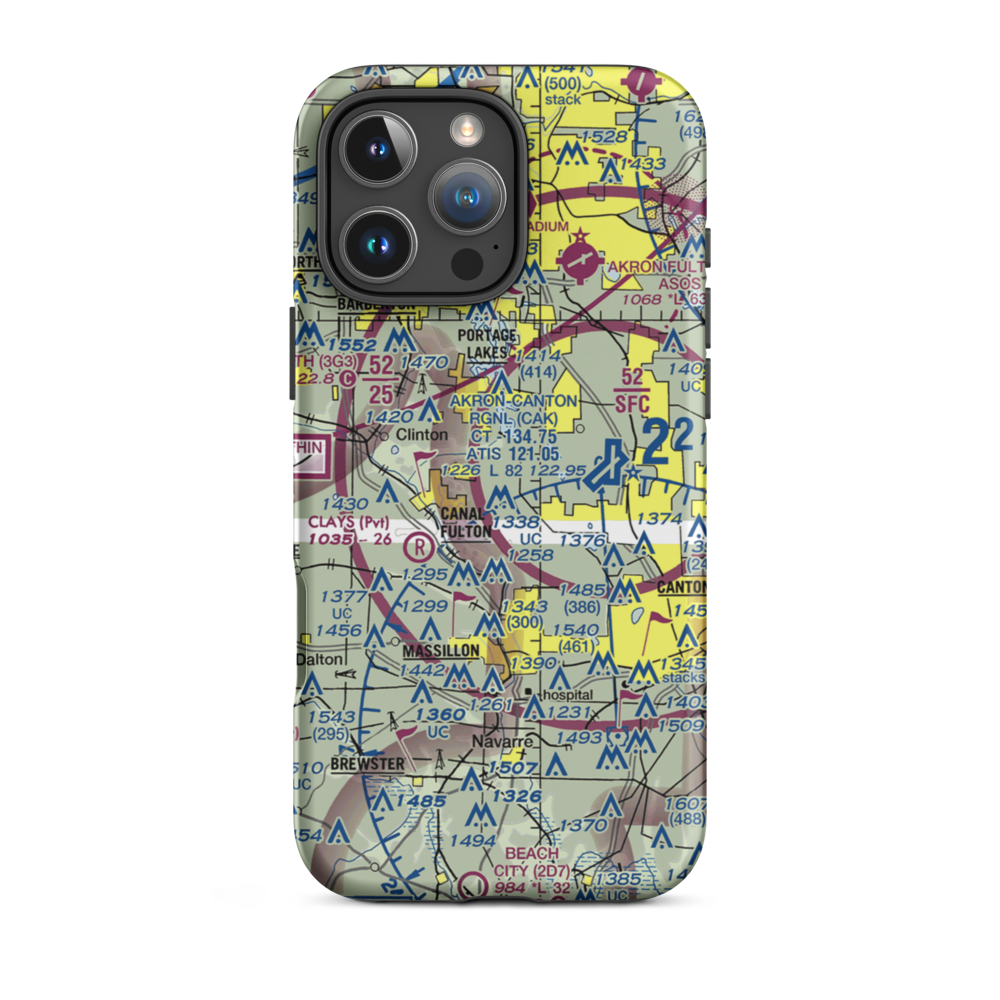 Canal Fulton Airport (7OH2) VFR Sectional  Tough iPhone Case iPhone 16 Pro Max model shown