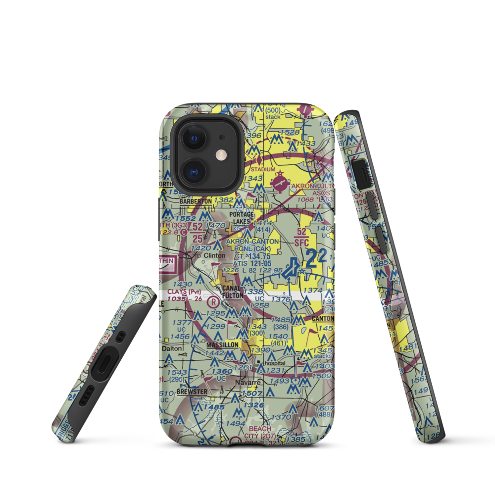 Canal Fulton Airport (7OH2) VFR Sectional  Tough iPhone Case iPhone 12 mini model shown