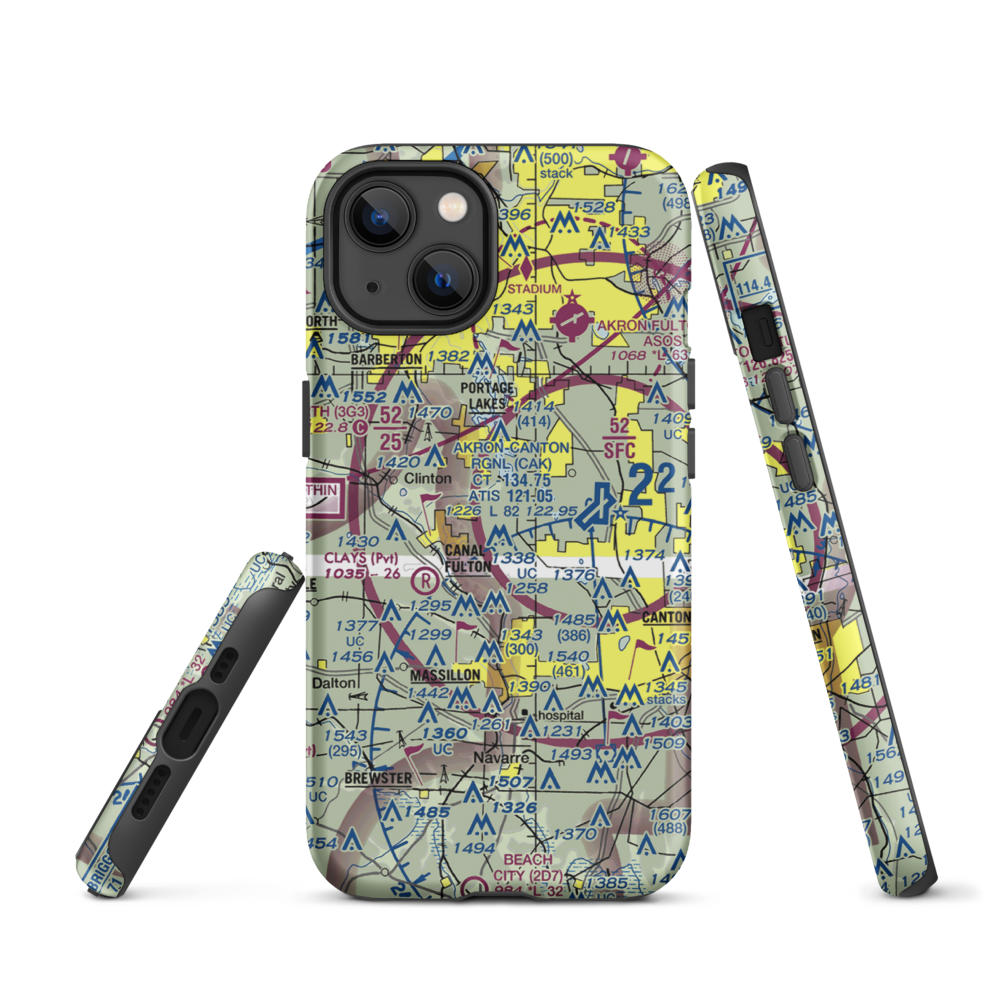Canal Fulton Airport (7OH2) VFR Sectional  Tough iPhone Case iPhone 13 model shown