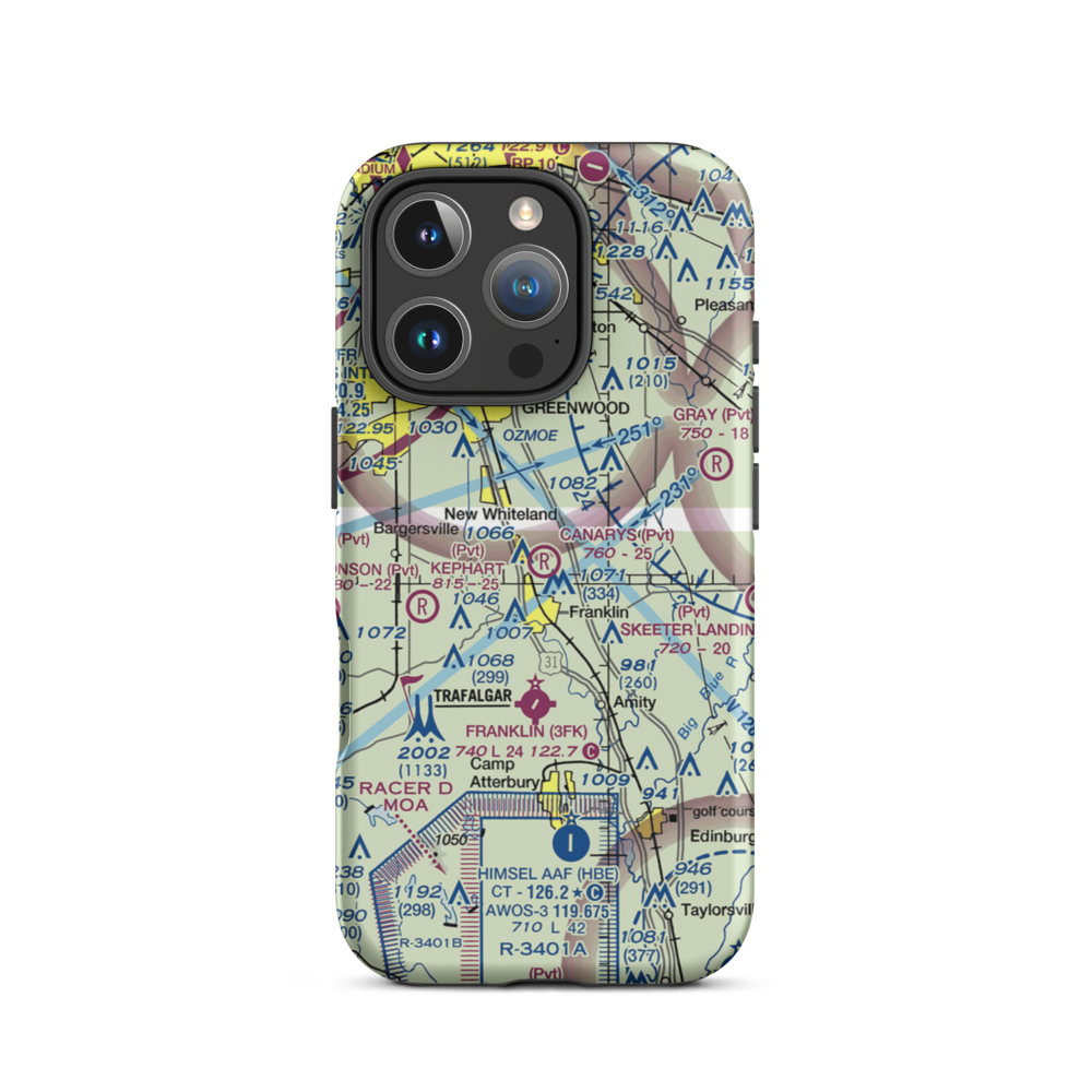 Canary's Airport (20IN) VFR Sectional  Tough iPhone Case iPhone 16 Pro model shown