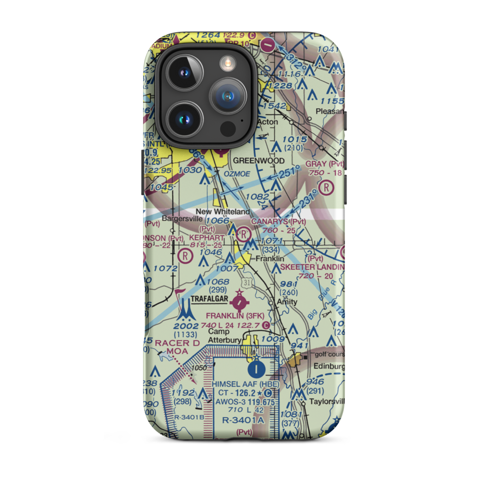 Canary's Airport (20IN) VFR Sectional  Tough iPhone Case iPhone 16 Pro Max model shown