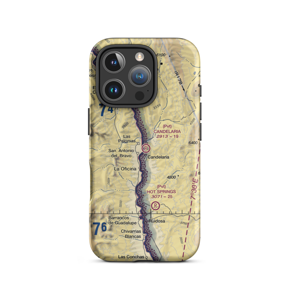 Candelaria Airport (XA95) VFR Sectional  Tough iPhone Case iPhone 16 Pro model shown