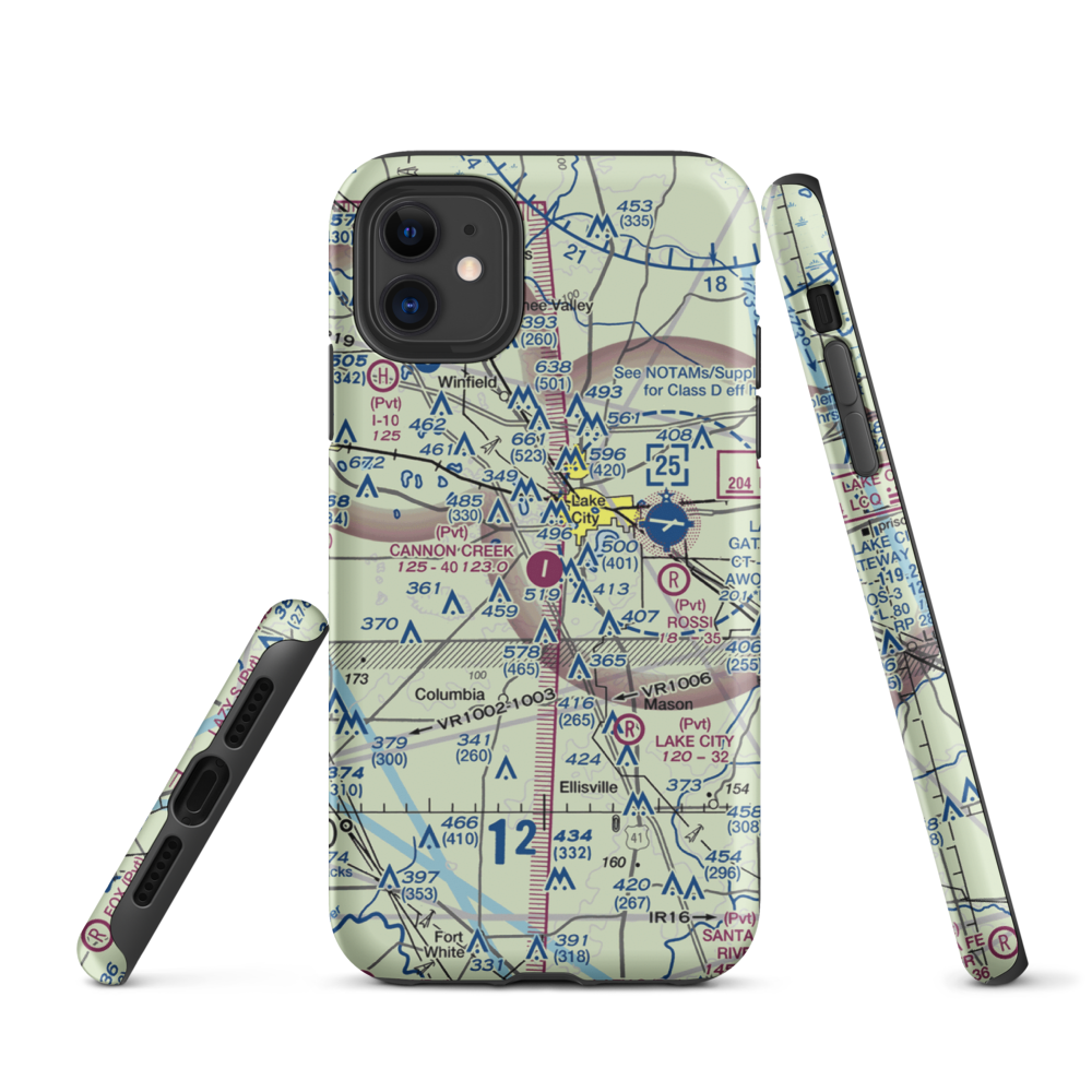 Cannon Creek Airpark (15FL) VFR Sectional  Tough iPhone Case iPhone 11 model shown