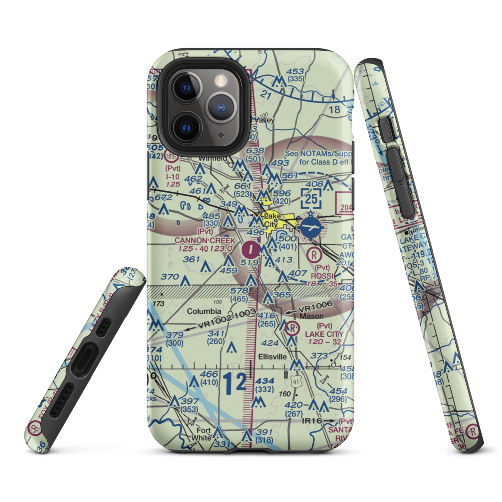 Cannon Creek Airpark (15FL) VFR Sectional  Tough iPhone Case iPhone 11 Pro model shown