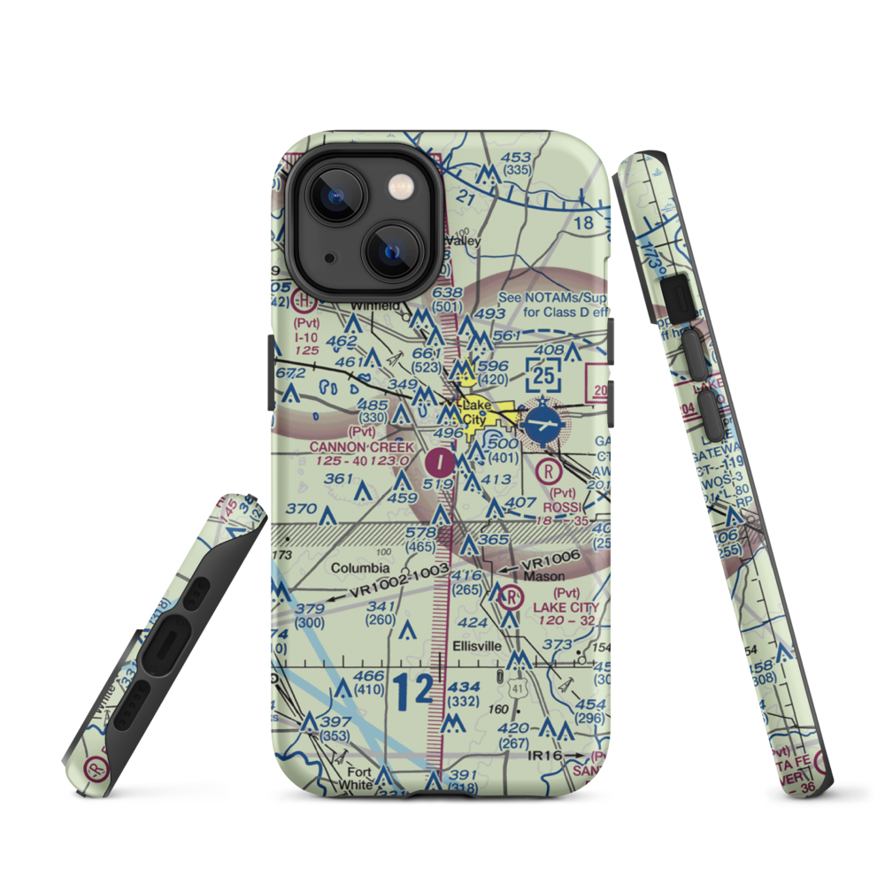 Cannon Creek Airpark (15FL) VFR Sectional  Tough iPhone Case iPhone 14 model shown