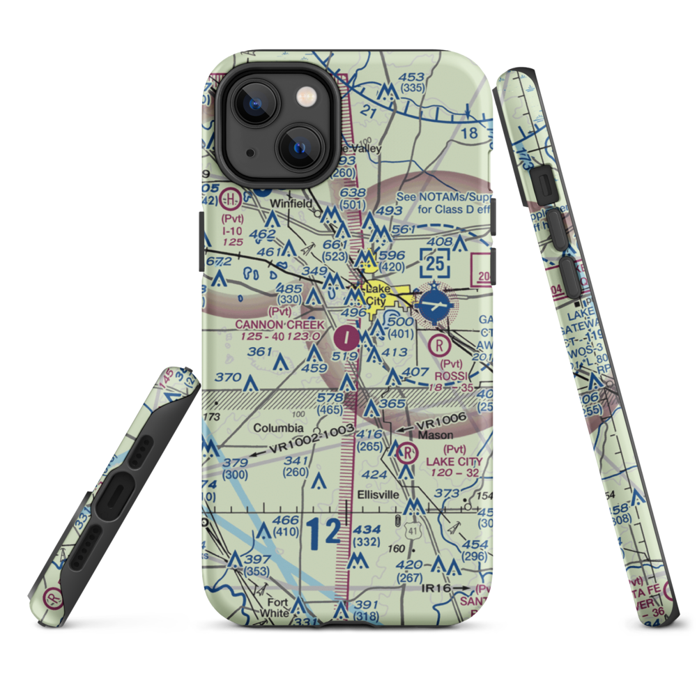 Cannon Creek Airpark (15FL) VFR Sectional  Tough iPhone Case iPhone 14 Plus model shown